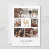 Elegante Zeven Foto's Collage Vrolijk Kerstmis Feestdagenkaart (Voorkant)