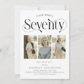 Elegante ZEVENTIG 3 foto collage 70ste verjaardag Kaart (Voorkant)
