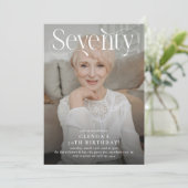 Elegante zeventig foto 70ste verjaardagsfeest kaart (Staand voorkant)