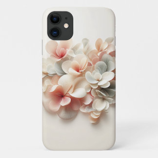 Elegante Zijde Gelaagde Bloemige Abstract - Zachte Case-Mate iPhone Case