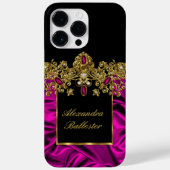 Elegante zijde Rich Roze Goud zwart Case-Mate iPhone Case (Achterkant)