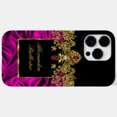 Elegante zijde Rich Roze Goud zwart Case-Mate iPhone Case (Achterkant (horizontaal))