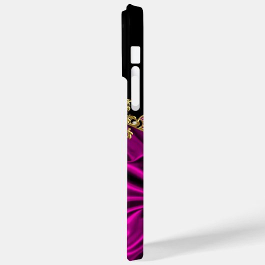 Elegante zijde Rich Roze Goud zwart Case-Mate iPhone Case (Achterkant / Links)