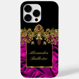 Elegante Zijde Rijk Roze Goud zwart Case-Mate iPhone 14 Pro Max Hoesje