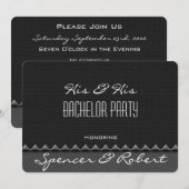 Elegante "Zijn & Zijn" uitnodiging voor vrijgezell (Voorkant / Achterkant)