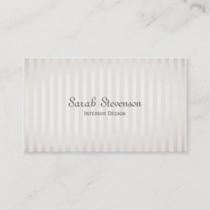 Elegante  zilver en witte strepen visitekaartje