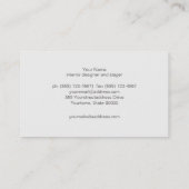 Elegante  zilver en witte strepen visitekaartje (Achterkant)