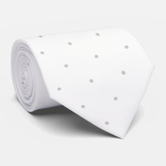 Elegante, zilver glinsterende kerst-sneeuwvlokken stropdas (Opgerold)