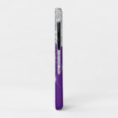 Elegante Zilver Glitter Druppels Paars Case-Mate iPhone Case (Achterkant/links)