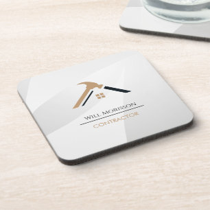 Elegante Zilver & Gouden Huisreparatie Onroerend G Bier Onderzetter