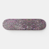 Elegante Zilver roze witte kristallen pakking Persoonlijk Skateboard (Horizontaal)