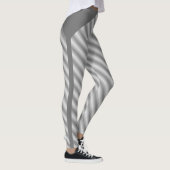 Elegante zilver wit gestreept leggings (Rechts)