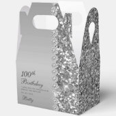 Elegante Zilveren 100e Verjaardag Bedankdoosjes (Open)