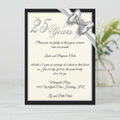 Elegante zilveren 25ste verjaardagsviering kaart (Staand voorkant)