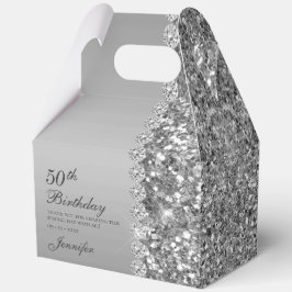 Elegante Zilveren 50e Verjaardag Dank Je Bedankdoosjes
