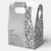 Elegante Zilveren 80e Verjaardag Bedankdoosjes (Geopend)