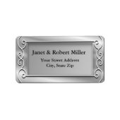 Elegante zilveren achtergrond Adresetiketten Etiket (Voorkant)