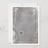 Elegante zilveren acryl trouwuitnodigingsset kaart (Achterkant)