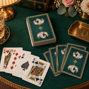 Elegante Zilveren American Saddlebred Bloemen Pokerkaarten