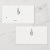 Elegante zilveren ananas bruiloft escort Kaarten Plaatskaartje (Voorkant / Achterkant)