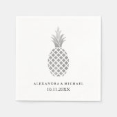 Elegante zilveren ananas bruiloft servet (Voorkant)
