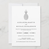 Elegante zilveren ananas bruiloft uitnodiging (Voorkant)