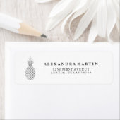 Elegante zilveren ananas etiket (Insitu)