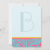 Elegante zilveren Aqua Fuchsia Butterscotch wervel Kaart (Achterkant)