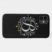 Elegante Zilveren B Letter Monogram Case-Mate iPhone Case (Achterkant (horizontaal))