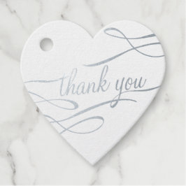 Elegante zilveren bedank foil favor tags 
