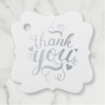 Elegante zilveren bedank foil favor tags