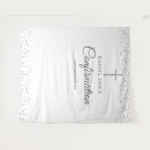 Elegante zilveren bevestigingsfotobehang wandkleed (Voorkant (horizontaal))