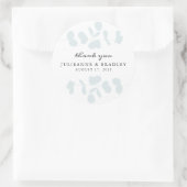 Elegante zilveren blauwe eucalyptus moderne bruilo ronde sticker (Tas)