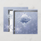 Elegante Zilveren Blauwe Sneeuwvlok Baby Boy Douch Kaart (Voorkant / Achterkant)