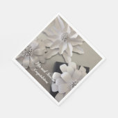 Elegante Zilveren Bloemen Felicitaties Servet (Hoek)