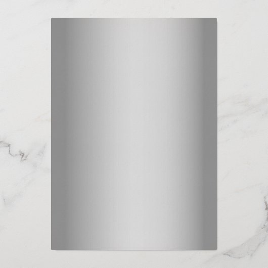 Elegante zilveren bloemenbruiloft folie uitnodiging (Achterkant)