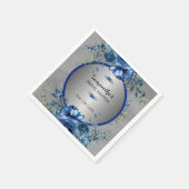 Elegante zilveren bloesems bruiloft servetten (Hoek)