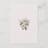 elegante zilveren blos bloemmotief veiligheidsmaat informatiekaartje (Achterkant)