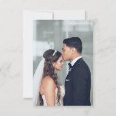 Elegante zilveren blush bloemenfoto dank u kaart (Achterkant)