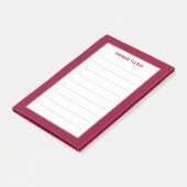 Elegante zilveren, bordeauxrode en witte dingen om post-it® notes (Schuin)