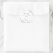 Elegante zilveren botanische bladeren bruiloft dan vierkante sticker (Tas)