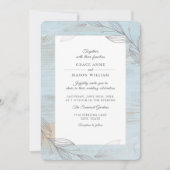 Elegante zilveren botanische bladeren rustieke bru kaart (Voorkant)