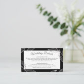 Elegante zilveren botanische bruiloft details Webs Informatiekaartje (Staand voorkant)
