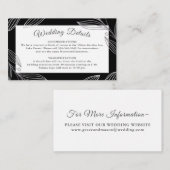 Elegante zilveren botanische bruiloft details Webs Informatiekaartje (Voorkant / Achterkant)