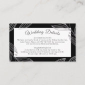 Elegante zilveren botanische bruiloft details Webs Informatiekaartje (Voorkant)