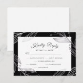 Elegante zilveren botanische bruiloft diner keuze RSVP kaartje (Voorkant / Achterkant)