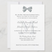 Elegante Zilveren Bow Zebra Print Monogram Huwelij Kaart (Achterkant)