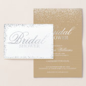 Elegante zilveren bruids douche uitnodiging (Display)