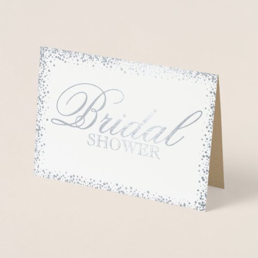 Elegante zilveren bruids douche uitnodiging (Voorkant)