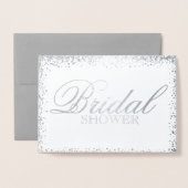 Elegante zilveren bruids douche uitnodiging (Voorkant met envelop)